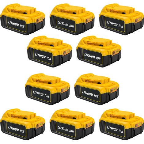 10X Battery for DEWALT DCB184 DCB184B-XJ DCB180 DCB181 DCB182 DCB183 DCB185 18V XR Power Tool Battery 18V-20V 5,0Ah Lithium Indicateur LED (1/5)