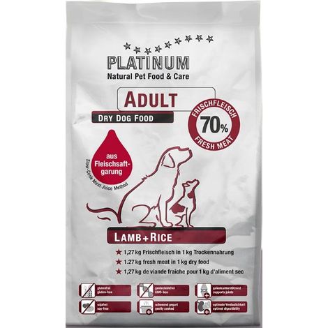 PLATINUM Agneau Adulte - Aliment semi-humide pour chien - 5 kg