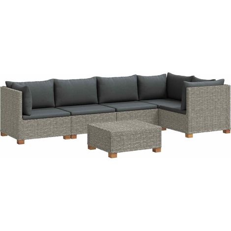 6 pz Set Lounge in Rattan con Cuscini GENDT Rattan naturale vidaXL (1/5)
