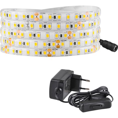Kit striscia LED 24V 5m IP65 4000K con switch Polux (1/5)
