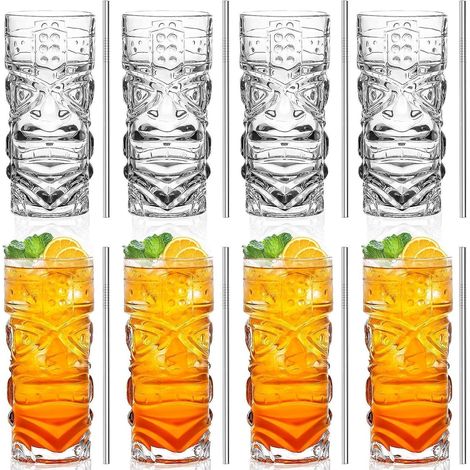 Tiki Gläser Set 237 400 ml Cocktail Mai Tai Transparent (1/5)