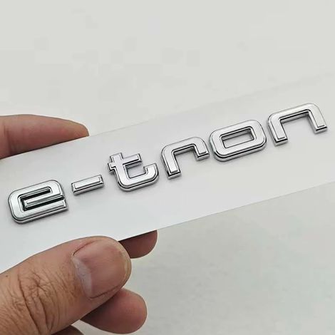 (e-tron Chrome) - Nouveau logo 3D en ABS noir brillant, compatible avec Audi Q4 e-tron Q6, pour hayon arrière et ailes. Accessoires de marquage arrière. (1/5)