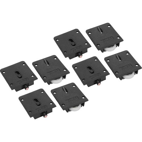 4 Paires de Roulettes Nylon Roues Simples pour Meubles, Placard, Armoire, Porte Coulissante (1/5)