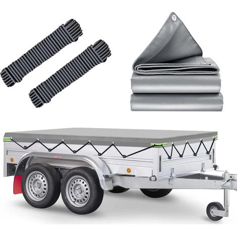 Tarpaulin Trailer, 256 x 145 x 8 cm, Waterproof Protection Plate with Rope, Ideal for LPA 250/13 and 750 kg/850 kg/1000 kg/1300 kg/1500 kg/1500 kg/1500 kg. 4.409 .1 kg 251 x 137 cm Trailer (1/5)