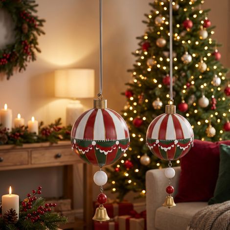 Pendente mongolfiera per albero di Natale decorazione natalizia, set da 2 pezzi (1/4)