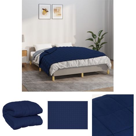 The Living Store Gewichtsdecke Blau 135x200 cm 6 kg Stoff - Decken (1/5)