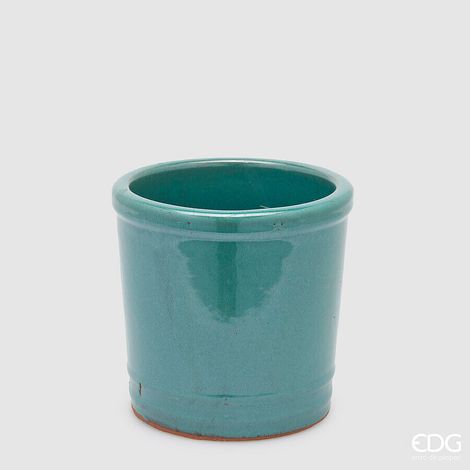 EDG Enzo De Gasperi Vaso Glaze Cilindro Salvia Ceramica 18 cm