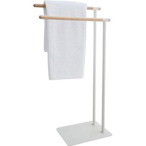 Sealskin Brix Portasciugamano, Metallo, Legno, Bianco, 43 x 79.5 x 24 cm