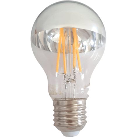 Ampoule LED E27 Filament 7W A60 Reflet Argent - Blanc Chaud 2300