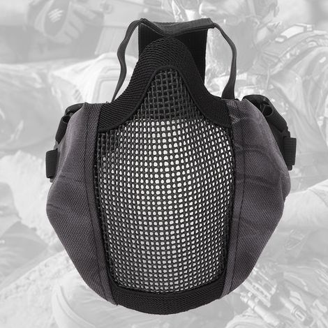 Outdoor Shoot CS Game Play Faltbare Halbgesichtsmaske aus Netzgewebe Verstellbarer Helm Stahldrahtmaske (3) (1/5)
