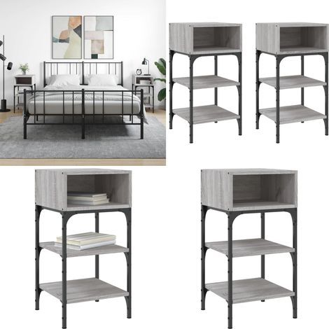 Nachttische 2 Stk. Grau Sonoma 35x34,5x70 cm Holzwerkstoff - Nachtschränke - Wohnzimmerdeko - Holznachtschrank - Grau Sonoma - Bettseitentisch - Home & Living (1/5)