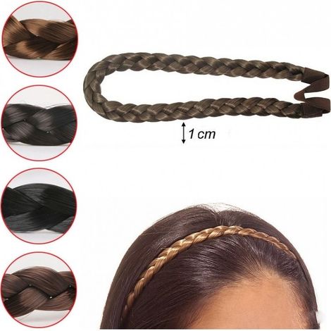 TrAdE Shop Traesio - Fascia Elastica Treccia Intrecciata In Fibra Fermacapelli Frontino Acconciatura -