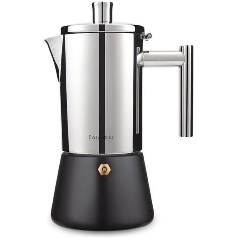 Diego Stovetop Espresso Maker Stainless Steel Italian Coffee Machine Maker Induction Moka Pot, 200ml 4cup