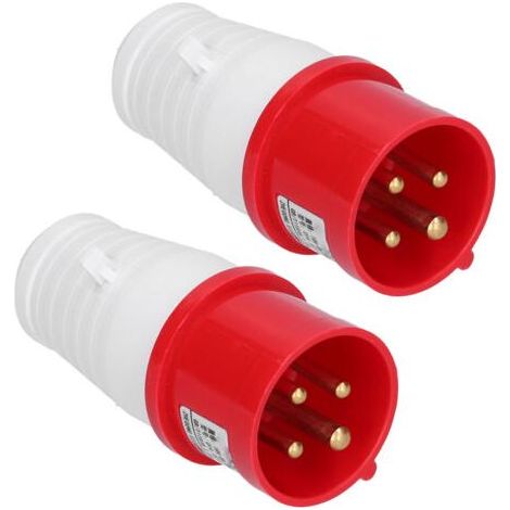 Prise industrielle à 4 broches, 2 pièces, connecteur circulaire étanche 3 phases 3P + E IP44 380V415V 16A (1/5)