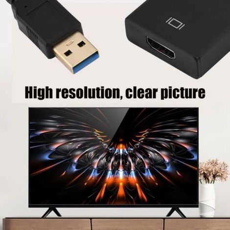 Adaptateur USB vers HDMI - Non spécifié - 1080P - USB 3.0 - Noir - Vidéo HD Étiquette (1/4)