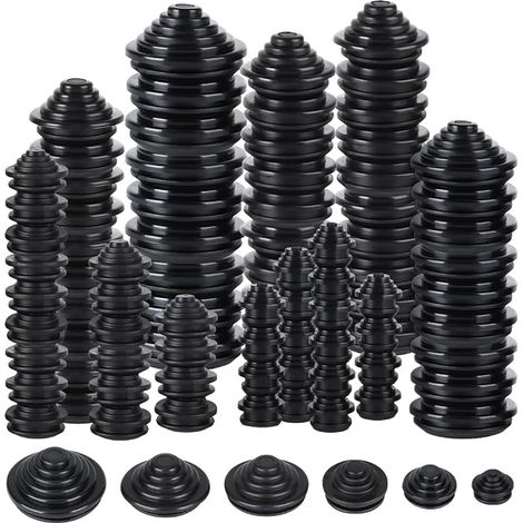90 Pieces Rubber Wire Strips, 6 Sizes of Rubber Cable Loops, 30 mm, 25 mm, 22 mm, 14 mm, 12 mm, 10 mm Rubber Grommet for Cable Protection (1/5)