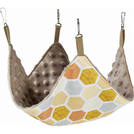 Hamac pour rongeurs 20x20 cm miel + cappuccino minky (1/4)