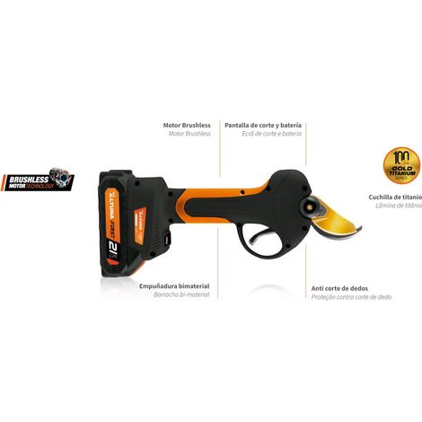 Sécateur Électrique 21V avec Moteur Brushless et Mallette