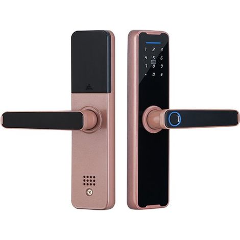 Serratura biometrica con impronta digitale, Bluetooth, elettronica, per porte in legno, sblocco senza chiave, colore: rosa, 22 x 160 mm (1/5)