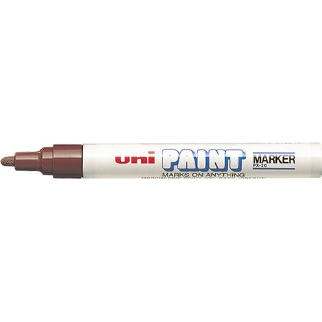 UNI-BALL Marcatore vernice a base di olio indelebile - punta media a sfera - corpo in metallo - colore Bianco - UNI PAINT - PX20 M (1/2)