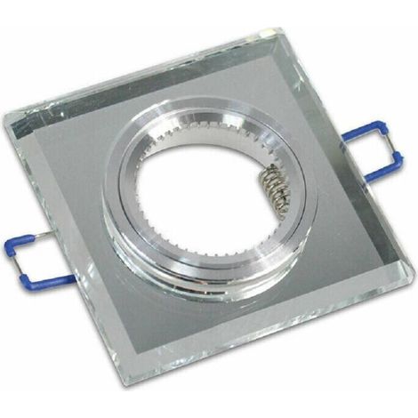Portafaretto In Vetro Effetto Specchiche Foro 60mm Argento P18 (1/3)