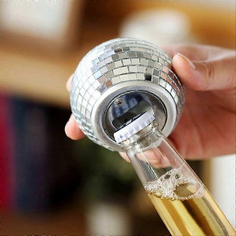 Distributeur de bière à motif miroir, ouvre-bouteille orné d'une boule à facettes, argent Pennsylvanie (1/5)