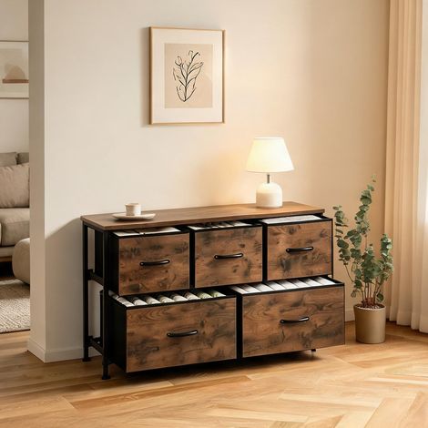 Armoire de rangement vintage 100 x 54 x 30 cm avec 5 tiroirs (1/5)