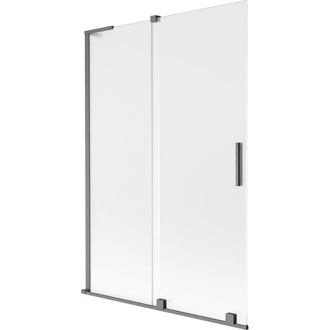 Mexen Velar L mampara de ducha corredera de 2 hojas 120 x 150 cm, escarchado, gris arma cepillado - 896-120-003-31-66 (1/5)