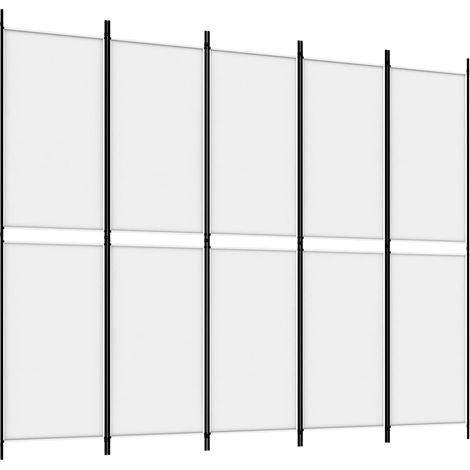 Paravent Cloison de séparation 4 panneaux, Pour Jardin, Balcon, Terrasse Blanc 250x200 cm Tissu OIB2378E