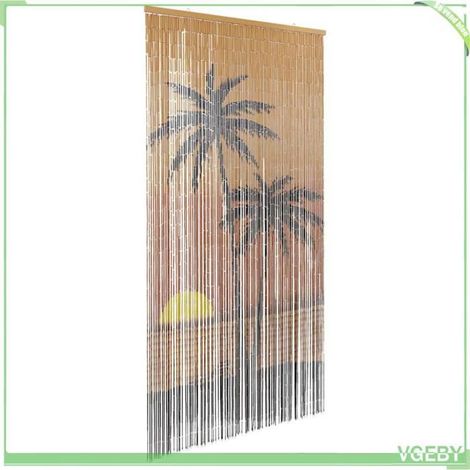 4017446 Rideau anti-insectes imprimé palmier 100x220 cm bambou (1/5)