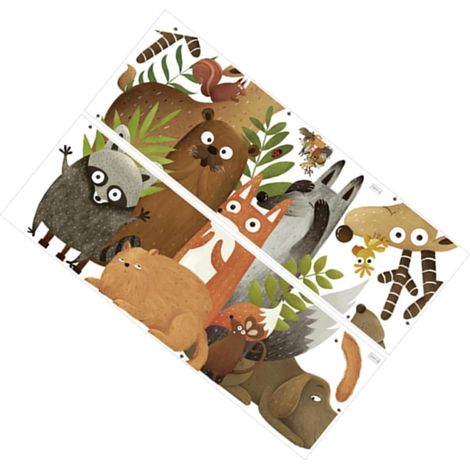 Stickers muraux animaux de la forêt TOYANDONA pour la (1/5)