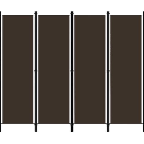 4-tlg. Raumteiler Braun 200x180 cm