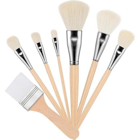 7 Pièces Pinceaux à Dorure pour Peinture Acrylique Polyvalents Ensemble de Tailles Assorties (1/4)