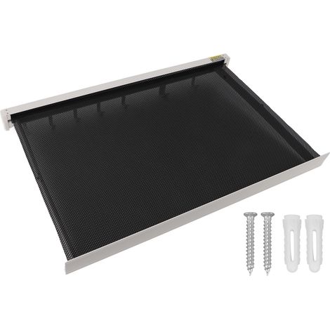 Séchoir à linge mural pour balcon avec surface en filet, séchoir pliable et rétractable, 60 cm, blanc (1/5)
