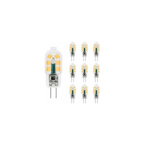 Ampoule G4 LED 12V 2W Blanc Neutre 4000K, 200LM, Équivalent Lampe Halogène G4 10W 20W, non-dimmable, AC DC G4 12V LED 4000K pour Hotte de Cuisine, Lustre, lot de 10 (1/4)