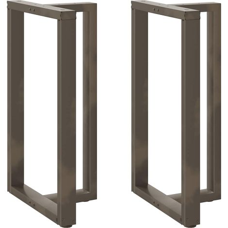 Bartischbeine T-Form 2 Stk. Naturstahl 60x35x(100-101) cm Stahl