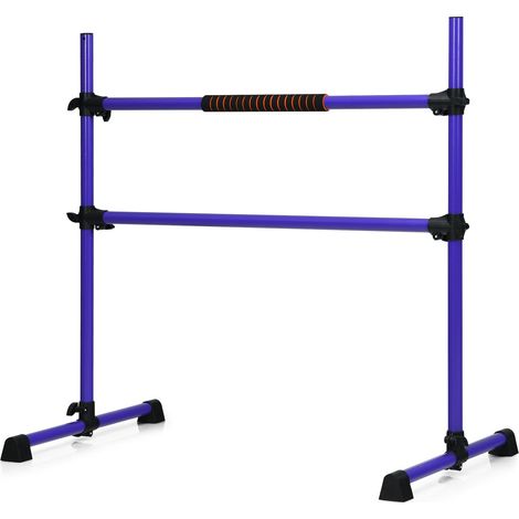 4 Feet Portable Ballet Barre with Adjustable Height-Purple (1/5)