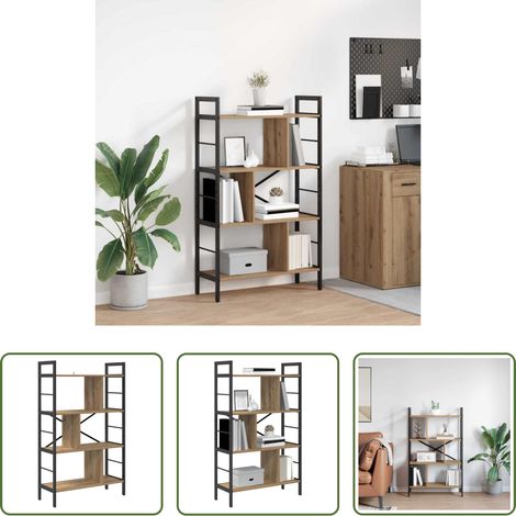 vidaXL Industriestil - Bücherregal Artisan-Eiche 75 x 30 x 123,5 cm Holzwerkstoff (1/5)