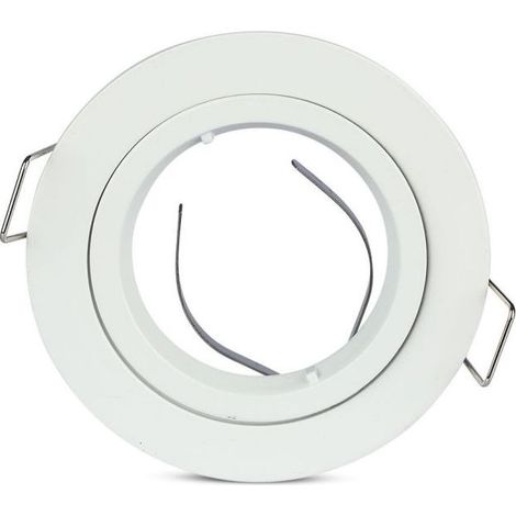 V-Tac – Spot encastré de salle de bain rond blanc – Douille GU10 – Puissance max 35W – Tension 220-230V – Aluminium – Compatible dimmable