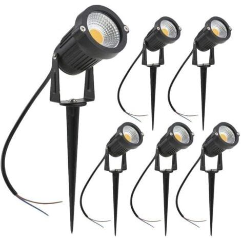 Spots LED Extérieur, 3W Lampes Jardin Blanc Chaud 3000K 1440LM avec Piquet, Etanche IP65 Lumière Extérieur LED Projecteur pour Jardin, Chemin, Terrasse [Classe énergétique A+] - 6 pcs (1/4)