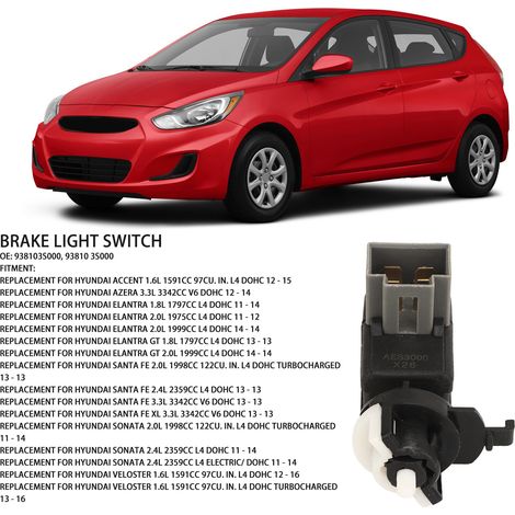 Interruptor de luz de freno - Interruptor de freno 93810-3S000 - Compatible con HYUNDAI KIA - ABS de alta sensibilidad (1/4)