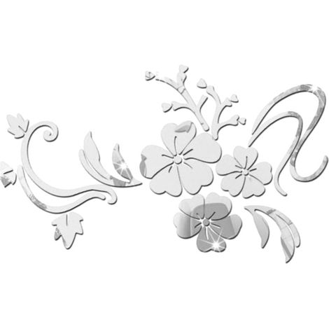 Adhesivo de pared de espejo acrílico removible, vinilo decorativo 3D para sala de estar, dormitorio, baño o estudio. (1/5)