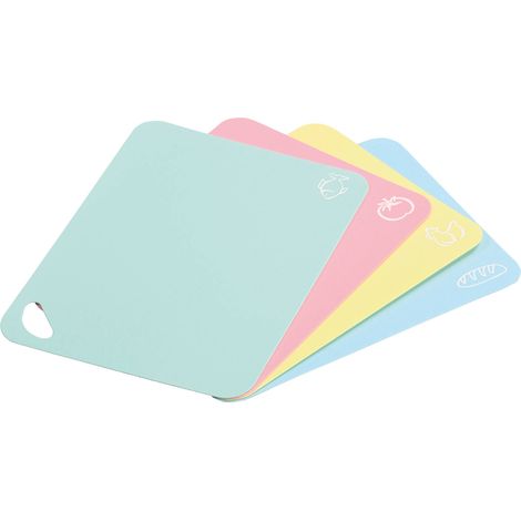 Schneidebretter, 4er-Set, pastellfarben, 38 x 29 cm, Kesper