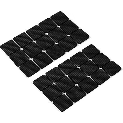 Patins carrés noirs pour pieds de table, 2,52,5 cm, 30 pièces, pour canapés, chaises de salle à manger et pieds de table patins antidérapants. (1/5)