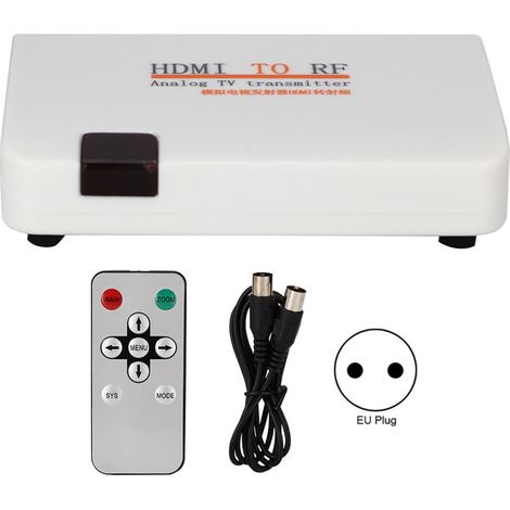 HDMI to RF Coaxial Converter Adapter Box, Supports 480I/480P/576I/576P/720P/720I/1080I/1080P (100-240V) EU (1/5)