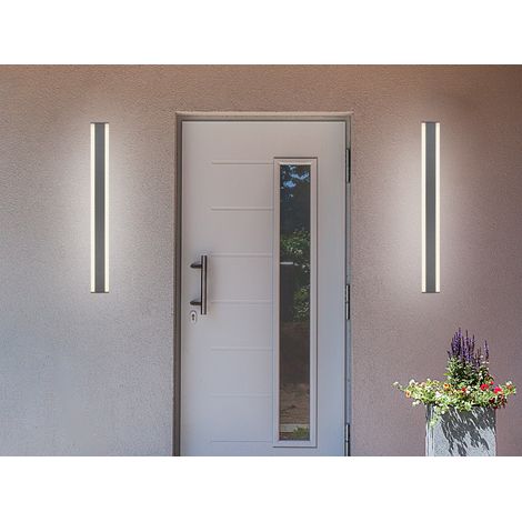 2er-Set LED Außenwandleuchten Up and Down Lichteffekt, Anthrazit 100cm lang (1/5)