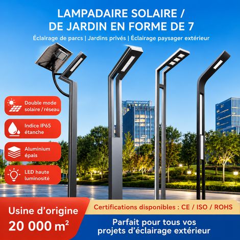 Lampadaire de Jardin Solaire Éclairage Extérieur Moderne Acier Inoxydable Détecteur Mouvement Parc Allée 15 kg – Livraison gratuite (1/5)