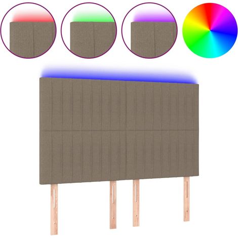 Maison Exclusive - Testiera a LED Tortora 144x5x118/128 cm in Tessuto (1/5)