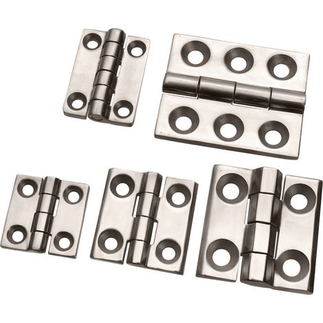 V2A Edelstahl Scharnier Metallscharnier rostfrei Türscharnier Möbelscharnier 40 x 55 mm (1/5)