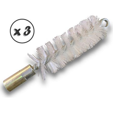 Lot de 3 Brosses à tube PRO NYLON Ø 40 mm Raccord M12175 femelle Ame en acier torsadé Nettoyage brossage tube et canalisation Kibros 41SCN40x3 (1/5)